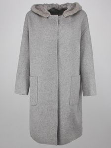 Dameswolmengsels OFTBUY 2023 Winter Damesjas Echte bontjas Effen Losse Luxe Natuurlijke Nertsen Capuchon Afneembare Kasjmier Streetwear 230923