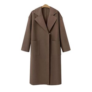 Mezclas de lana para mujer Abrigo a cuadros para mujer Invierno Piel sintética Cálido Outwear Casual Abrigo largo medio Verde Un botón Suelto Talla grande XL Mujer larga