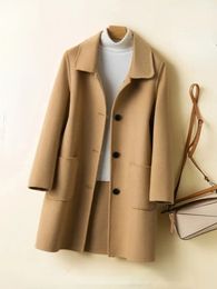 Mélanges de laine pour femmes vêtements d'hiver 2023 atmosphère décontractée manteaux de style coréen pour femmes doux et confortable avec des couleurs vives manteau 231020