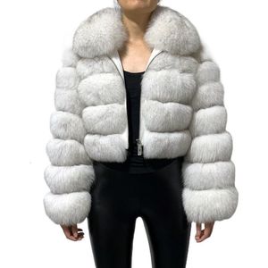 Mélanges de laine pour femmes hiver femme style court coupe ajustée fermeture éclair vraie fourrure Bomber veste mode solide chaud vêtements épais dames tempérament élégant 221205