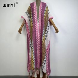 Mélanges de laine pour femmes WINYI femme hiver gland tricoté cardigan manteau en vrac mode de noël hipster robe de soirée épais chaud taille libre femme cloke 231124