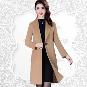 Mélange de laine pour femmes, manteau de haute qualité, mode automne-hiver, couleur unie, vêtements 231101