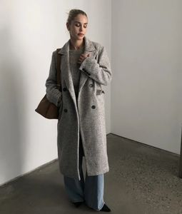 Mélange de laine pour femmes, manteau long en laine à la mode, 231013