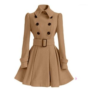 Vrouwen Wol Blends Womens Fashion Winterjassen Riem Jas Vrouwen Rok Type A-lijn Wollen Vrouwelijke Jas Manteau Femme Hiver