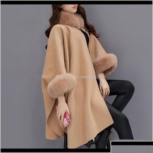 Dameswolmixen Womens Xxl Plus Size Lange Winterjas Dames Katoenen Overjas Kameel Gebreide Sjaal Cape Feminino Warme Bovenkleding Dhuwc