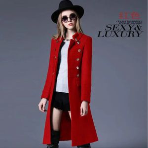 Women's Wool Blends Veste femme en laine manteau en laine femme printemps et automne Long mince épaississement chaud Parkas femme vestes noir rouge 230927