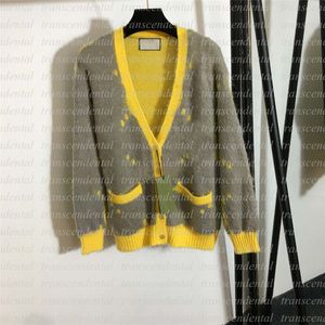 Cardigan en laine pour femmes, pulls, T-shirts et sweat-shirts en tricot de laine à manches longues, V Veck, vêtements d'extérieur, haut de Style à la mode avec lettre