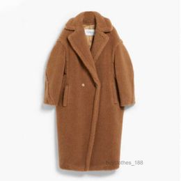 Designador de fábrica de fábricas de lana de lana para mujeres Merecho de moda del mismo abrigo Maxmaras Womens Classic Teddy Bear Coat Camel 2CD6