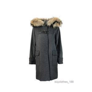 Wollen wollen jas Cashmere Coat Designer Fashion Show dezelfde jas klassiek merk max mara hooded wollen jas met hatfashion mode