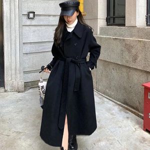 Femmes laine It blanc manteau de laine femmes Version coréenne en vrac 2023 fin automne tempérament longue mode épais Mujer 100