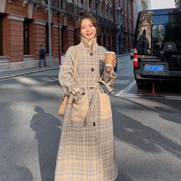 Dameswol Winterjas Vrouwen Gecontroleerde riem Slim Warm uit het kader Koreaanse mode Overjas Yinglun Wind Sense Luxe wollen jas Vrouw