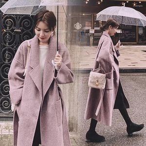 Femmes laine femmes manteau de laine longue 2023 automne et hiver coréen vestes amples épaissi femmes Outcoat tempérament