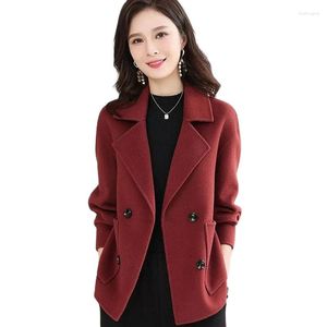 Femmes laine laine manteau femmes automne hiver pardessus femme coréenne lâche à manches longues manteaux courts vestes vêtements d'extérieur hauts