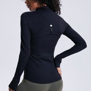 Vêtements de yoga pour femmes, veste de sport à col debout, vestes de course, de fitness, manteau court, haut à manches longues, vêtements d'extérieur pour femmes