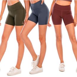 Mulheres yoga fitness correndo rua verão feminino yoga shorts net emenda sentimento nu fora de cintura alta respirável yoga sh239q