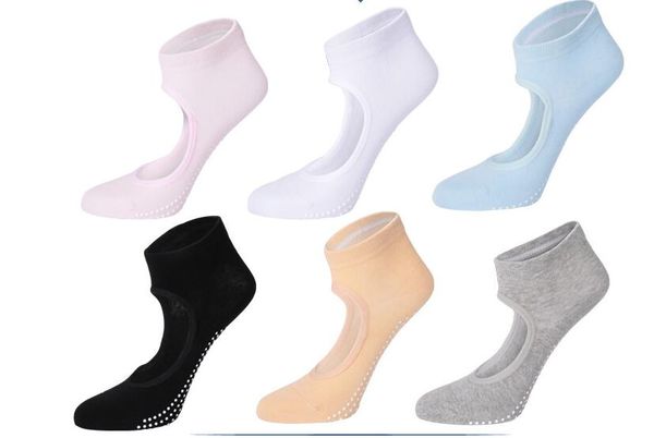 Calcetines de agarre de Yoga para mujer, calcetines de baile de Ballet de Barre Pilates, zapatos deportivos con punta de algodón antideslizantes, talla única 5-10 12pair241o