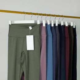 Mallas de Yoga para mujer, pantalones deportivos de cintura alta con sensación desnuda, pantalones transpirables de entrenamiento sin costuras, mallas de gimnasio para mujer