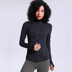 Veste de Yoga à manches longues pour femmes, couleur unie, couleur chair, façonnage de la taille, serré, Fitness, Jogging ample, vêtements de sport, veste de course pour femmes, manteau de Fitness Slim