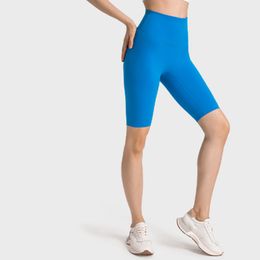 lu Women's Lulemon Yoga Nieuwe dubbele 6 lycra naakt hoge taille strakke yogabroek met een 5-punts heupliftfitness