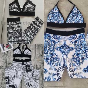 Yoga-outfits voor dameshogels sets badmode sexy twee stukken driehoek zwempak dame gevoerde bh één stuk mode bloemgrootte s-xl