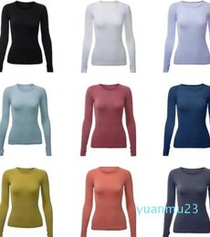 Yoga-outfits voor dames, effen kleur, sportshirts, vormgevend hardlopen, gymnastiek, fitness, meisjes, stil joggen