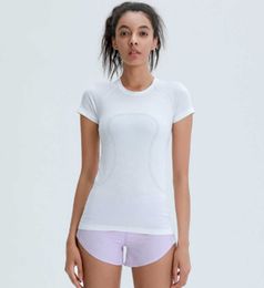 Femme Yoga Manches courtes Couleur unie Nude Sports Modelant Taille Serré Ample Jogging Femme Haute qualité