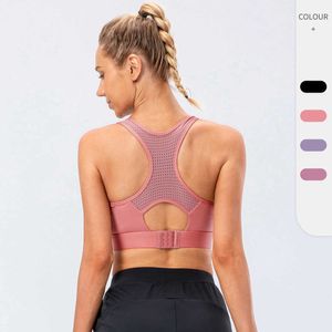 Dames Tank Tops Yoga Ondergoed Schokbestendig Running Verstelbare Gesp Fitness BH Ademende sportvest D14001