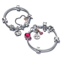 Mujeres S925 Silver Charm Bracelets Diseño de logotipo de Jewerly Snake Fit Pandoras Beads para Lady Diy Making Designer Regalo con caja original