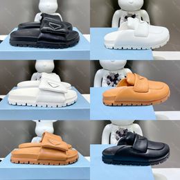 Femmes Sabots Pantoufles Doux Rembourré En Cuir Nappa Diapositives Plate-Forme D'été Diapositives Femmes Designer Sandale Avec Boîte