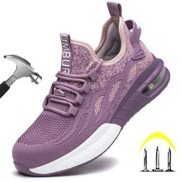 Dames Veiligheidsschoenen voor werkveiligheid Laarzen Ademend stalen teen Punctie Proods Proof Sport Work Sneakers Constructiebeveiliging Laarzen 2404222222