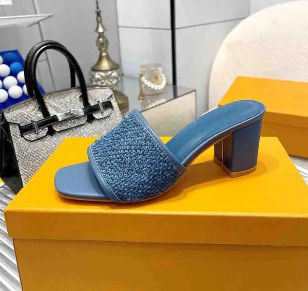 Femmes sandale pantoufle diapositive Revival mule bloc talon chaussures en cuir véritable mode chaussures de plage en cuir Slingback pantoufle tongs noir blanc bleu NUDE 35-43Box