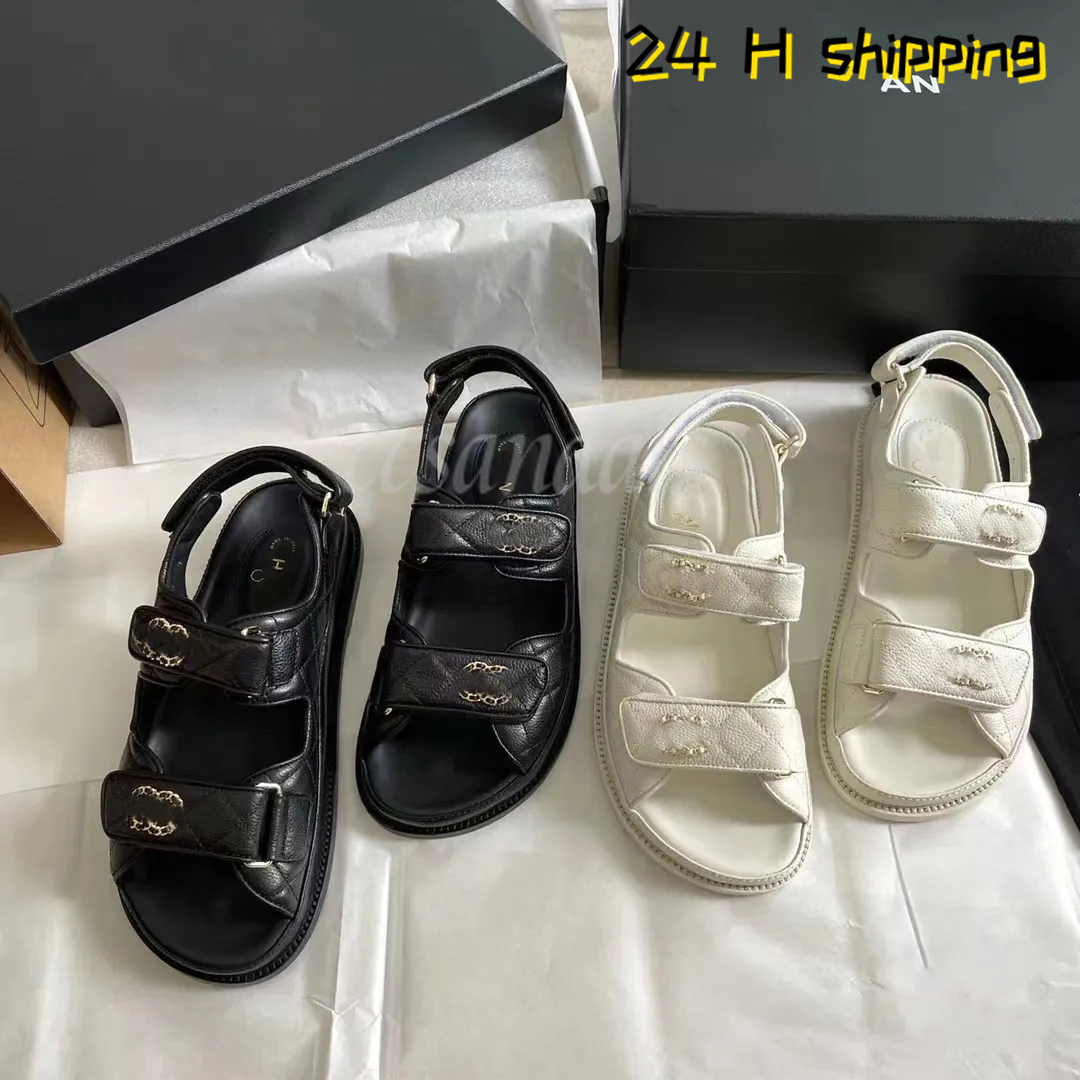 Women sandale Calfskin Dad chan shoes Sandals Quilted Designer Sandles Shoes Platform Flats Low Heel Wedge Diamond Buckle Sandal Slip On Ankle Strap Flip Flop 35-42 68