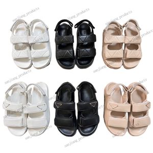 Dames sandale kalfsleer papa sandalen hookloop sandaal gewatteerde ontwerper sandles schoenen platform flats lage hiel wig driehoek gespog sandaal slip op enkelband flip flop