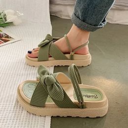 Vrouwen Sandalias Mujer Summer Fairy Style 2023 Fashion Student Platform Roman Lady Sands Flat Shoes Cute Slippers 240423