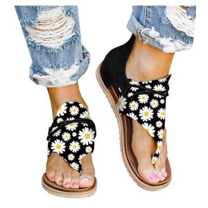 Vrouwen sandalen 2021 zomer casual kleine daisy rits schoenen platte strand open teen ademend groot formaat