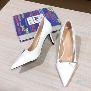 Femmes Sandales Chaussures Habillées Chaussures Mocassins En Peau De Vache De Luxe Lady Tip Toe À Talons Hauts Partie 100% Bouton En Métal Sexy Bureau Fat Big Size37