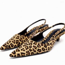Femmes sandales talons pompes chaussures d'été sexy designers s robe haute couture pointue leopard sahion dre