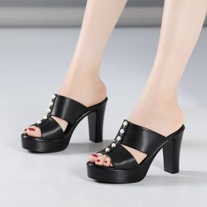 Sandalias femeninas Últimas zapatos s zapatillas de verano tacón alto de plataforma de plataforma de bloques