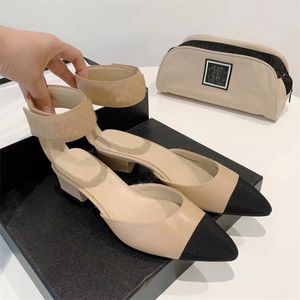 Femmes Sandales Talons Moyens Cheville Wrap Chaussures Bout Pointu Talons Chunky Chaussures Dames Mode Chaussures De Soirée D'été Blanc Doré 40 41 210306