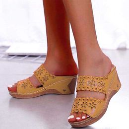 Dames Sandalen Platform Casual Schoenen Dames Comfort Walking Wiggen Schoenen voor Dames Open Teen Dames Schoenen Vrouwelijke Chaussure Femme Y0721