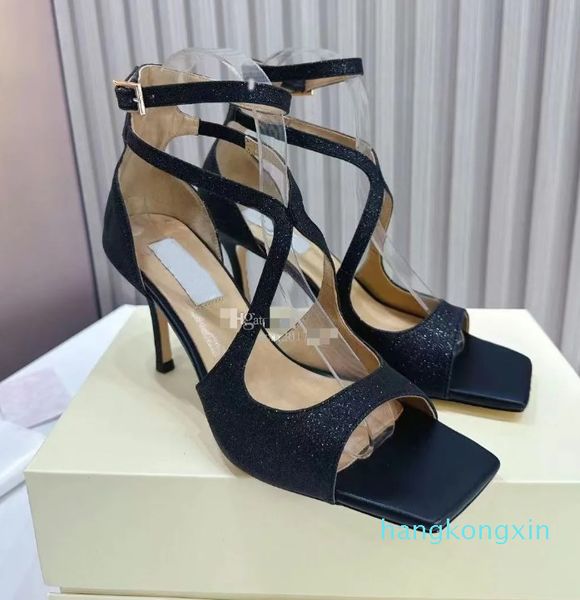 Sandalias de mujer Cuero de becerro real Diapositivas de mujer 35-42 Con caja y bolsa de polvo Plataforma de gelatina Verano