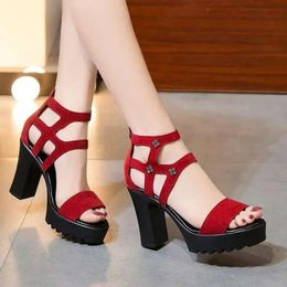 Femmes Sandals Chaussures Summer T-stade Fashion Dancing High Heel Sexy Stiletto Party Wedding Black Size 35-40Sandals 5CFF 35-40