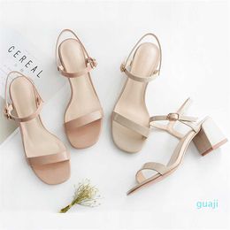 Femmes sandales d'été 5cm talons hauts chaussures femme pompes en cuir brevet bredis dames peep toe carré mariage