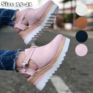 Vrouwen Sandalen Vintage Wee Schoenen Vrouw Gesp Strap St Dikke Bodem Flats Platform Sandalen Flock Vrouwelijke Schoenen Zomer X0728