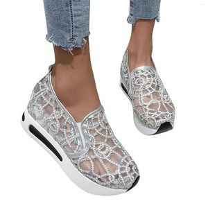 Femmes Sandales Céde respirant bling 2024 Chaussures bordées décontractées à semelles épaisses pour Walking Woman Summer 33804