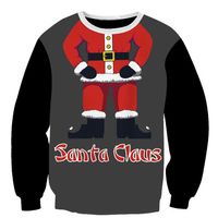 Sweats à capuche pour femmes Sweatshirts Femmes Santa Claus Casual Col en molleton en vrac O-cou de Noël