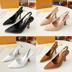 Chaussures de créateurs Sandales à talons hauts pour femmes Nouvelle mode Pantoufles de bureau en cuir Chaussures de mariage sexy avec bout pointu Taille 35-42