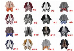 Femmes écharpe Cardigan 130150 cm pied-de-poule Poncho Cape printemps automne couverture chaude manteau Pashmina châle écharpe vêtements d'extérieur manteau LJJA33198942705