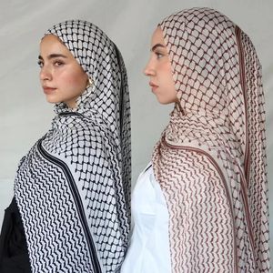 Dames sjaal plaid print hijab zachte sjaals en wraps vrouwelijke foulard ontwerper pashmina bandana moslimhoofddoek 240429