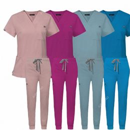 Vrouwen Scrubs Sets Verpleegkundige Accories Medische Uniform Slim Fit Ziekenhuis Tandheelkundige Klinische Werkkleding Kleding Chirurgische Overall Pakken t1gh #